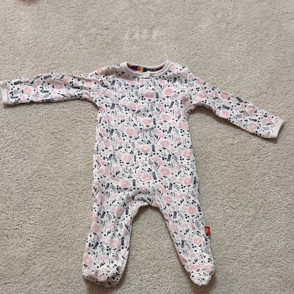 Magnetic Me: Floral Pink and White Kids One Piece